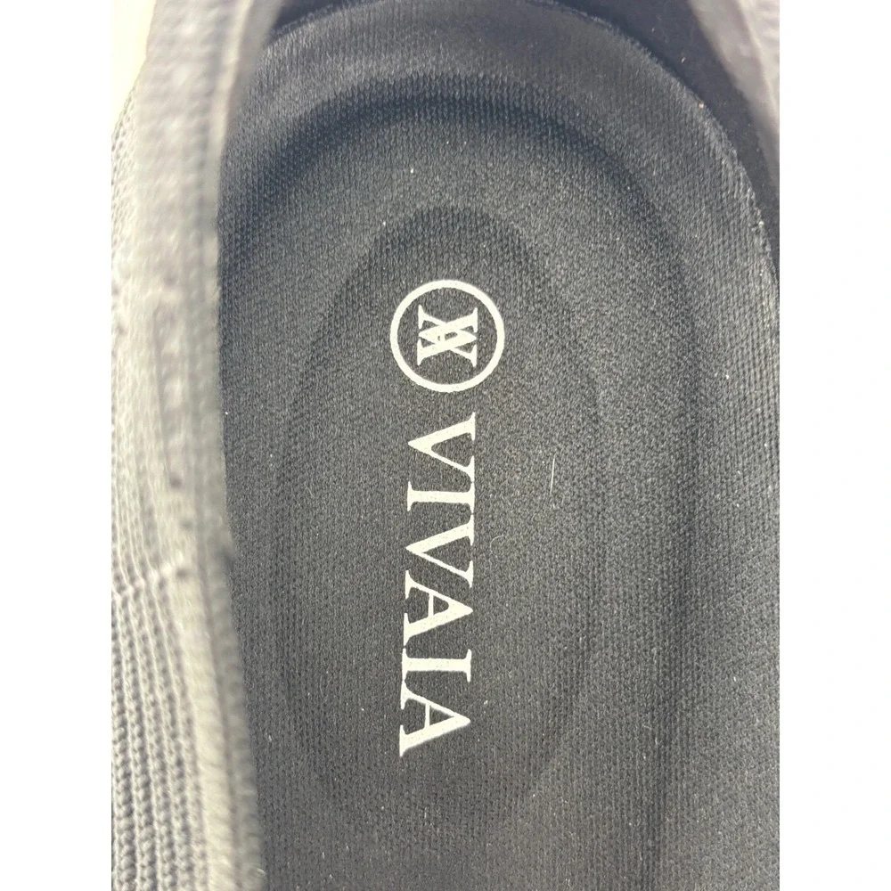 VIVIAI Black Square Toe Flat Ribbed Knit Ballet Margot 2.0 EU 41.5 Womens V Cut‎